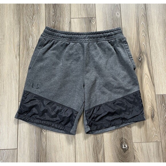 Under Armour Shorts Mens Large Gray Loose Fit Terry Pockets Drawstring - Picture 1 of 7